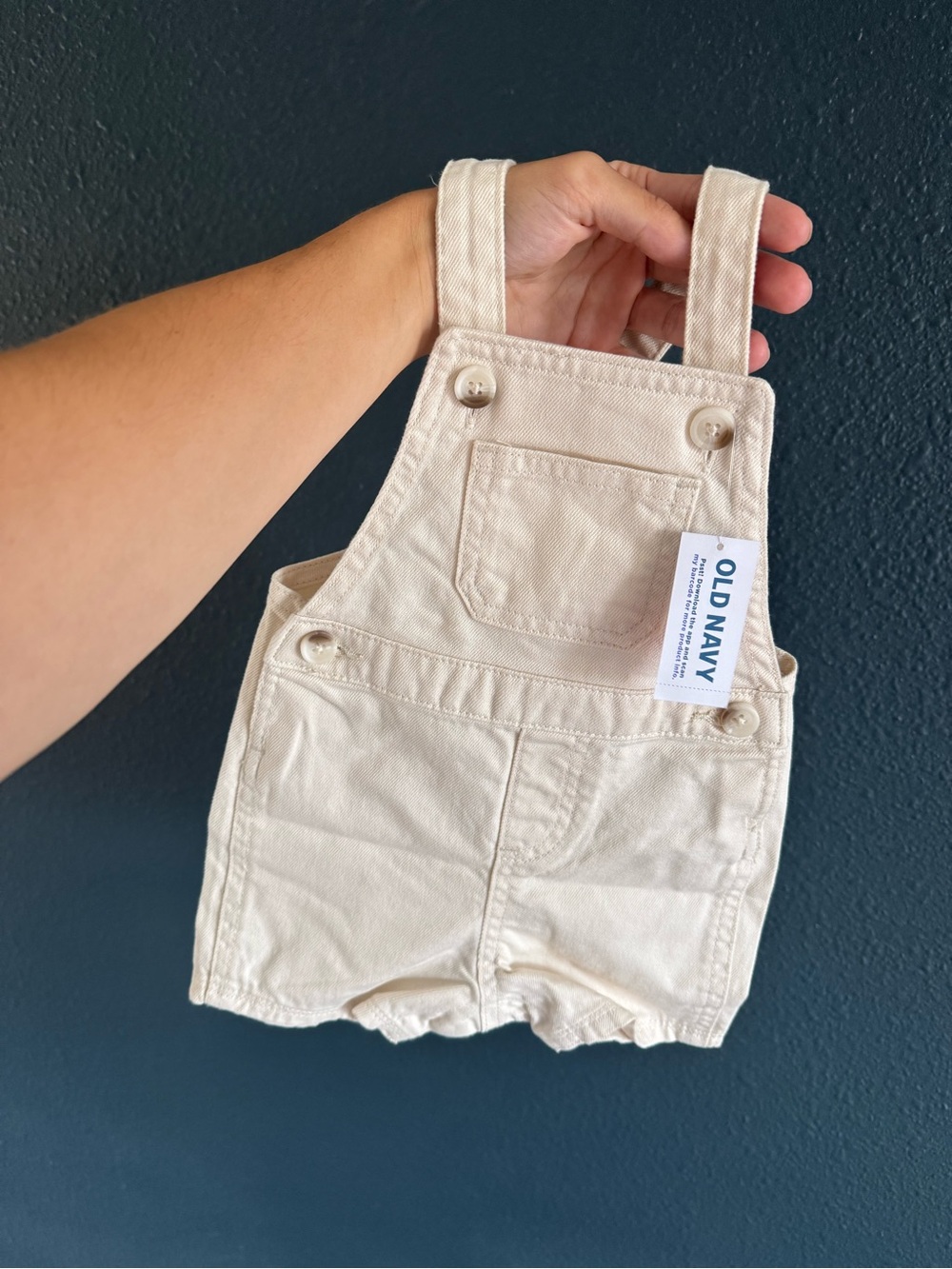 Old Navy Cream Infant Overall Shortalls